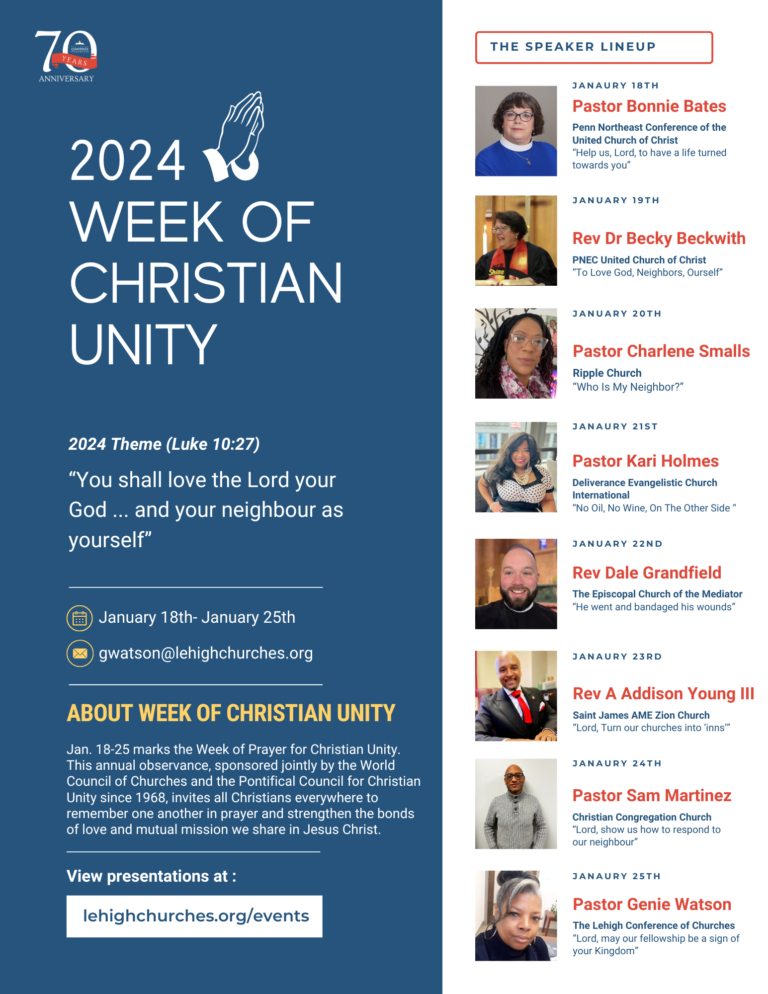 The Week of Prayer for Christian Unity 2024 The Lehigh Conference of